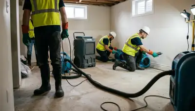 Basement flood cleanup in High Point, NC for standing water and moisture damage restoration