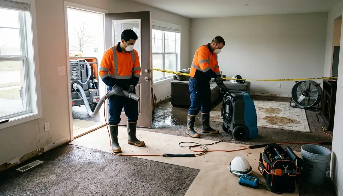 Emergency water removal crew in High Point, NC restoring homes after water damage