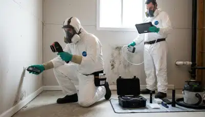 Mold inspection for water damage in High Point, NC home with moisture assessment tools