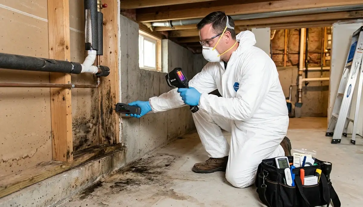 Mold inspection for water damage in High Point, NC homes with moisture assessment equipment