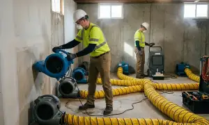 Structural drying equipment for water damage restoration in High Point, NC homes