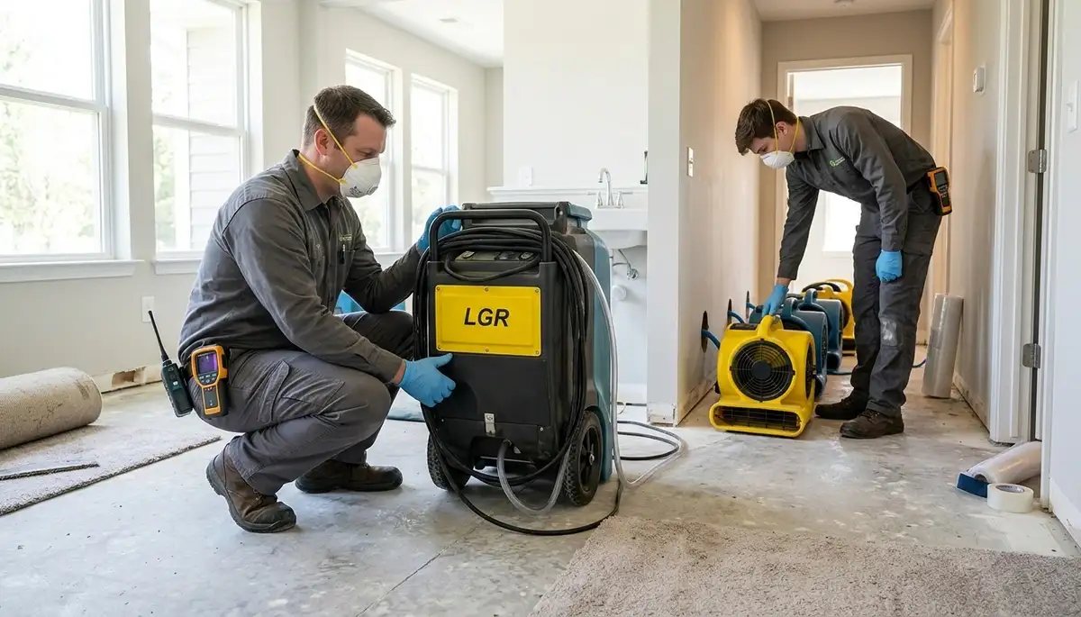 Structural drying equipment for water damage restoration in High Point, NC