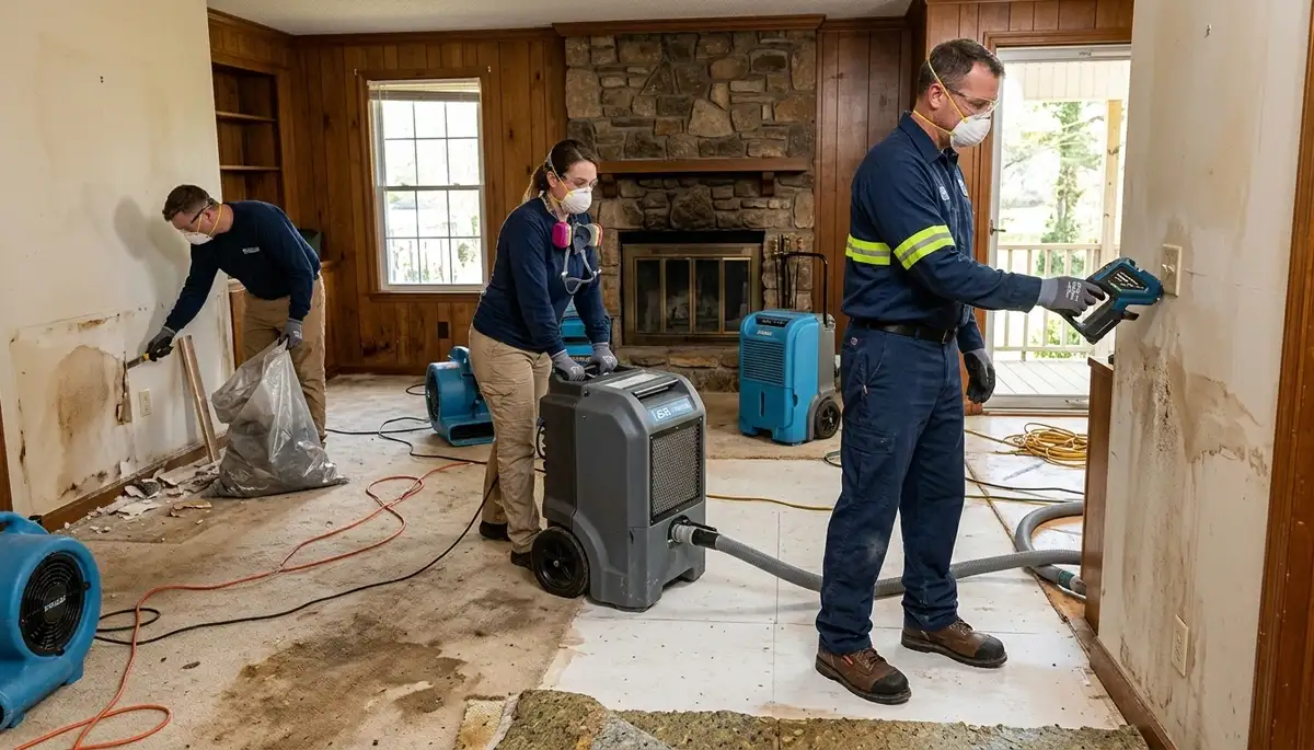 Water damage restoration team serving High Point, NC for fast water cleanup and repairs