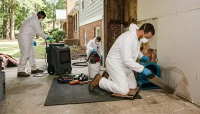 Water damage restoration team in High Point, NC providing emergency cleanup and drying services