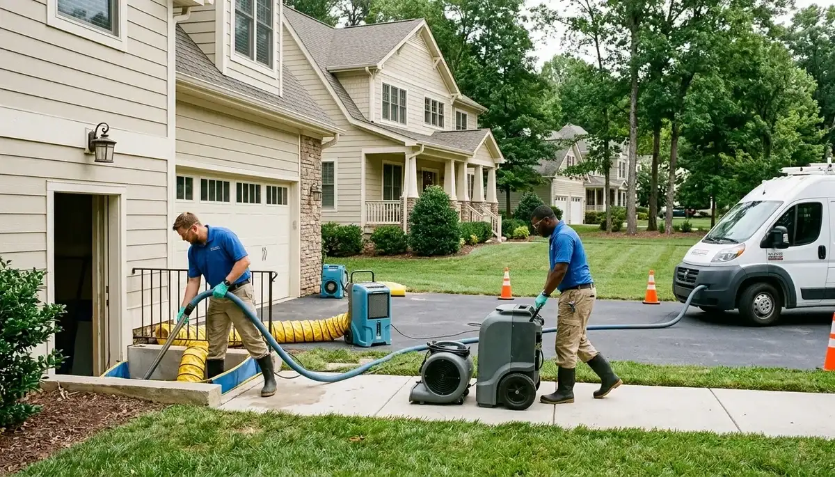 Water damage restoration team serving High Point, NC with professional cleanup and repair services