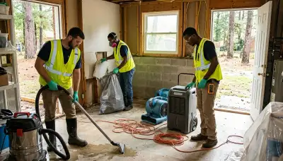 Water damage restoration team in High Point, NC providing emergency cleanup and drying services