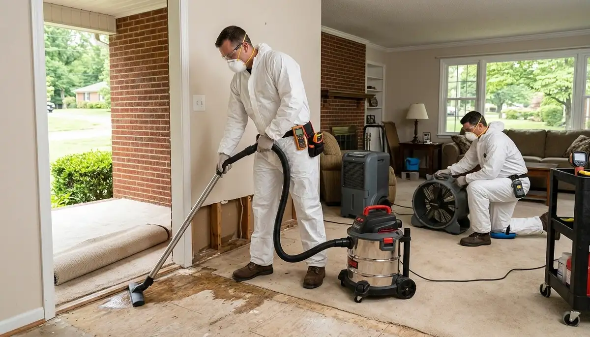 Water damage restoration team in High Point, NC providing emergency cleanup and repair services