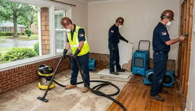 Water damage restoration team in High Point, NC providing professional cleanup and repair services