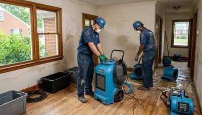 Water damage restoration team in High Point, NC providing fast home cleanup and repair services