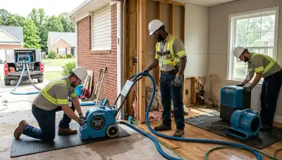 Water damage restoration team serving High Point, NC for emergency cleanup and repair