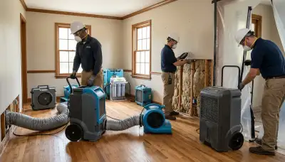 Water damage restoration team in High Point, NC providing emergency cleanup and repair services